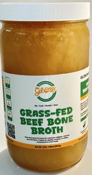 Pasture Raised, Grass Fed Seasoned Beef Bone Broth